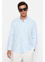 Trendyol Blue Regular Fit Embroidery Detailed Shirt