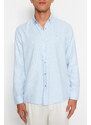 Trendyol Blue Regular Fit Embroidery Detailed Shirt