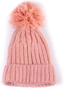 Winter women's hat with pompom Shelvt pink