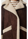 Happiness İstanbul Women's Brown Shearling Suede Coat
