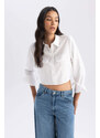 DEFACTO Crop Sensual Long Sleeve Shirt