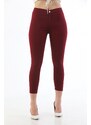 BİKELİFE Claret Red Plus Size High Waist Lycra Gabardine Leggings Trousers.