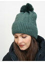 Green women's hat with Shelvt pompom