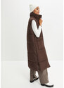 bonprix Vatovaná vesta z recyklovaného polyesteru, s odnímatelnou kapucí Hnědá