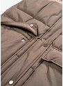 bonprix Vatovaná vesta z recyklovaného polyesteru, s odnímatelnou kapucí Hnědá