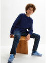 bonprix Pletený bavlněný svetr, pro děti Modrá