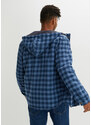 bonprix Košilová bunda s plyšovou podšívkou Modrá