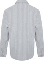 Trendyol Gray Regular Fit Striped Thick Winter Shirt