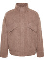 Trendyol Mink Oversize Stamped Bomber Coat