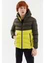 River Club Boys' Water And Windproof Fibrous Inner Khaki-yellow Hooded Coat