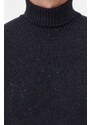 Vlněný svetr Marc O'Polo pánský, černá barva, s golfem