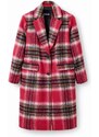 Kabát Desigual 23WWEWAD WOMAN WOVEN OVERCOAT dámský, růžová barva, přechodný, dvouřadový