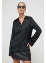 Košile Superdry dámská, černá barva, regular, s klasickým límcem