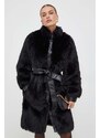 Kabát Twinset dámský, černá barva, přechodný
