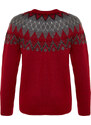 Trendyol Red Silvery Patterned Knitwear Sweater with Raglan Sleeves