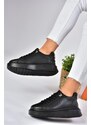 Fox Shoes P848231609 Black Thick Soled Women's Sports Shoes Sneakers