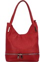 Delami Vera Pelle Luxusní dámská kožená kabelka Yadira, červená