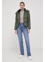 Péřová bunda Calvin Klein Jeans dámská, zelená barva, zimní