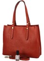Delami Vera Pelle Trendová dámská kožená kabelka přes rameno Mora, červená