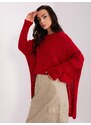 Fashionhunters Tmavě červený oversize pletený svetr OCH BELLA