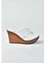 Fox Shoes White Women's Cross-Strap Slippers