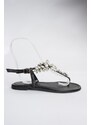 Fox Shoes Women's Black Stone Flip-Flops Sandals