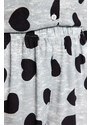 Trendyol Gray Heart Viscose Shirt-Pants Woven Pajamas Set