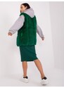 Fashionhunters Dámská kožešinová vesta tmavě zelené barvy