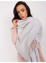 Fashionhunters Světle šedý pletený dámský šátek