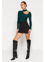 Trendyol Emerald Cut Out Detailed Choker Collar Fitted/Simple Knitted Body with Snap Snaps