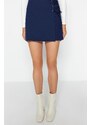 Trendyol Navy Blue Lace-Up and Eyelet Detail Woven Shorts Skirt