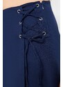 Trendyol Navy Blue Lace-Up and Eyelet Detail Woven Shorts Skirt