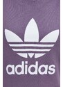 Bavlněná mikina adidas Originals dámská, fialová barva, s potiskem