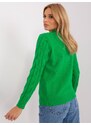 ITALY MODA Zelený teplý svetr s rolákem -green Zelená