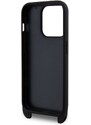 Ochranný kryt s crossbody popruhem pro iPhone 15 Pro - Karl Lagerfeld, Saffiano Metal Karl and Choupette Black