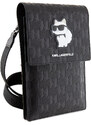 Univerzální pouzdro / taška s kapsou na mobil - Karl Lagerfeld, Saffiano Monogram Choupette NFT Wallet Black