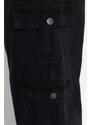 Trendyol Black Wide Fit Cargo Pocket Jeans Loose Denim Trousers