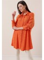 By Saygı Front Buttoned Seeer Tunic Orange