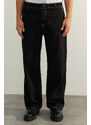 Trendyol Black Wide Cut Contrast Stitched Jeans Loose Jeans
