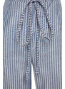 Trendyol Blue Premium Striped Pajama bottoms with fastening detail, wide fit