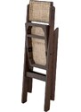 Hnědá dřevěná skládací jídelní židle Bloomingville Loupe s výpletem