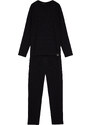 Trendyol Black Regular Fit Waffle Knitted Pajamas Set