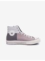 Růžovo-šedé pánské kotníkové tenisky Converse Chuck 70 Crafted Patchwo - Pánské