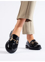 Lacquered black elegant moccasins Shelvt