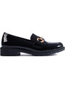 Lacquered black elegant moccasins Shelvt