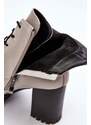 Kesi Patentované zateplené boty na vysokém podpatku, světle šedé S.Barski