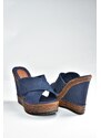 Fox Shoes Navy Blue Women's Slippers