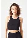 LOS OJOS Black Halterneck Collar T-shirt with Bra and