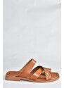 Fox Shoes Glazed Genuine Leather Women's Daily Slippers