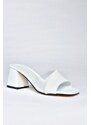 Fox Shoes Women's White Heeled Slippers